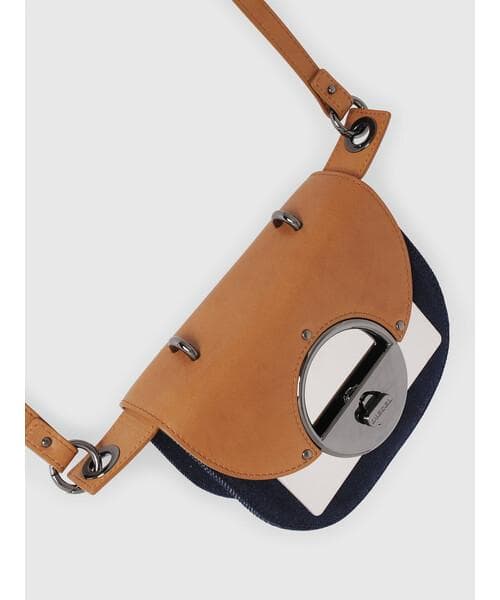 DIESEL デニム レザー ショルダーバッグ