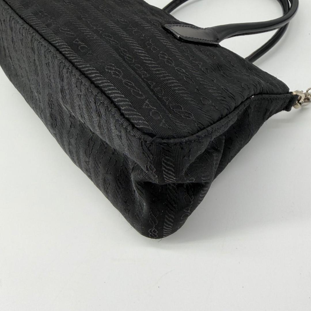 15821✨良品✨プラダ 2way ミニ ショルダーバッグ ロゴ総柄 ブラック