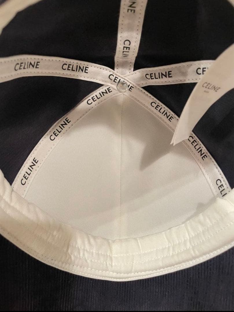 CELINE トリオンフ コーデュロイ ベースボールキャップ ネイビー