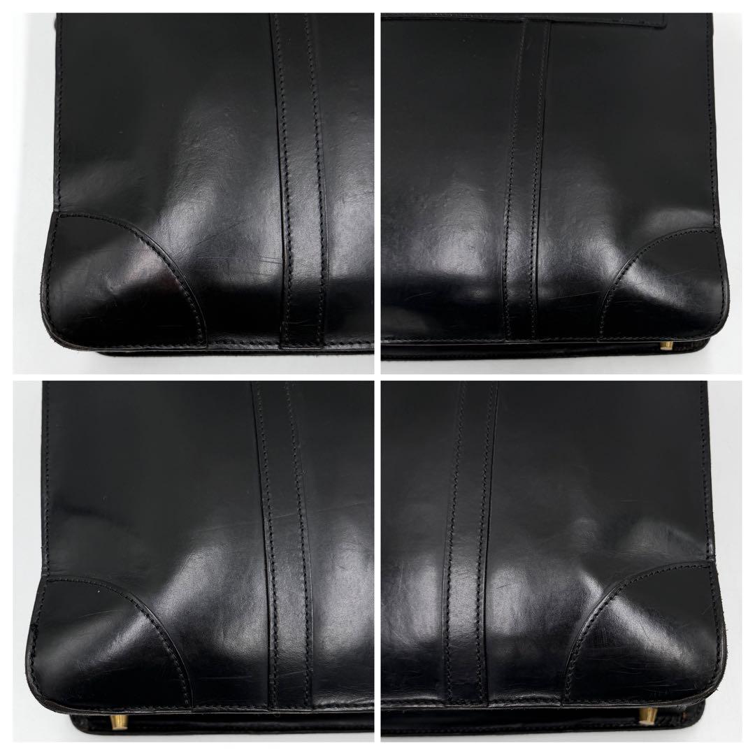 【良品】ガンゾ ブリーフケース ビジネス GUD ブライドルレザー ブラック