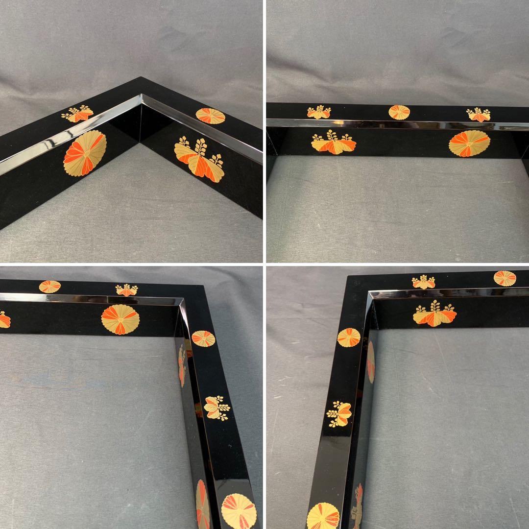 E150 送料無料　黒塗炉縁　高台寺蒔絵　塗師陽斎造　茶道具　茶室　茶道　共箱