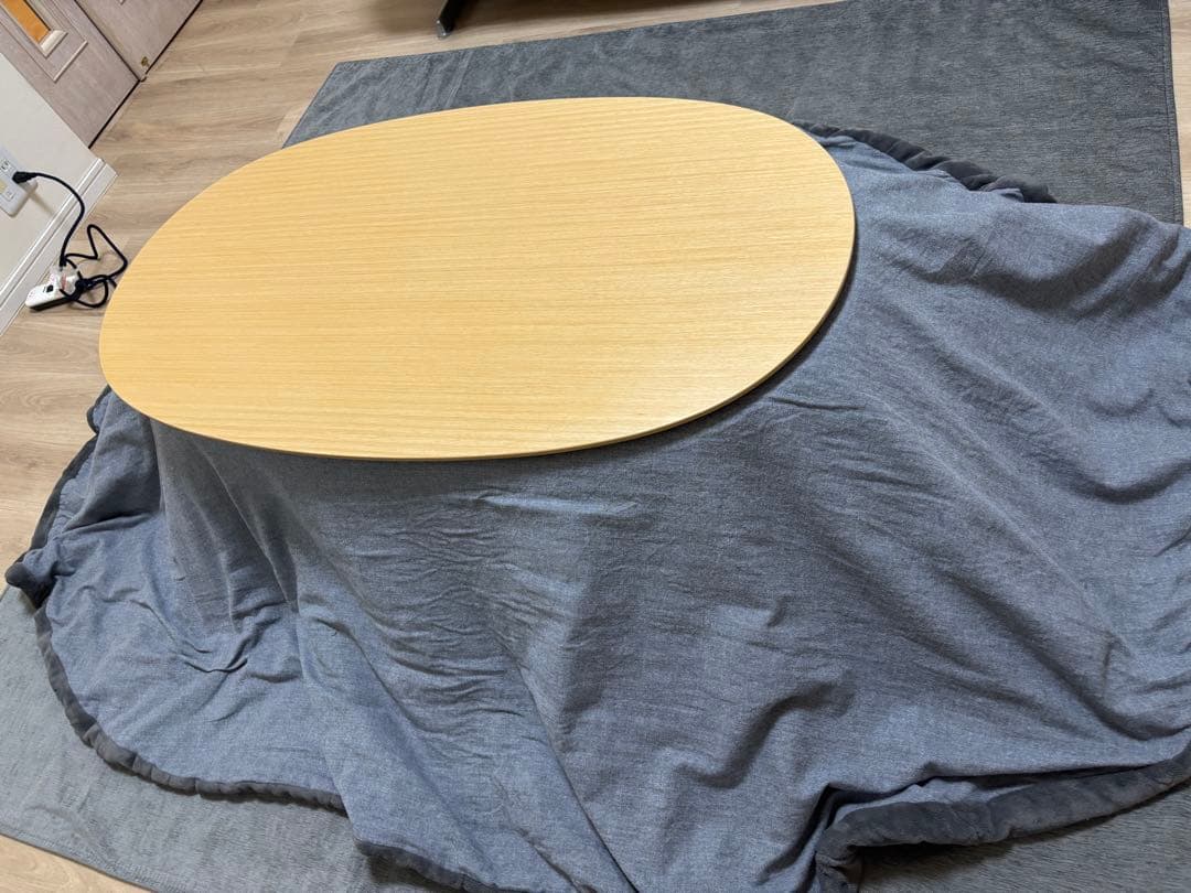美品！無印のこたつ布団&MUJI 楕円こたつ（小） 敷き布団　３点セット