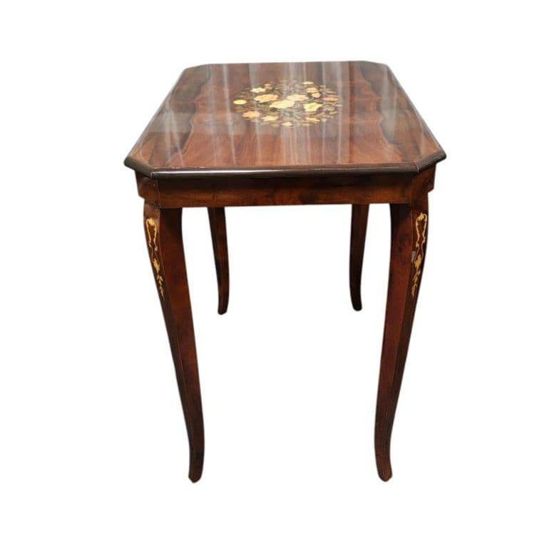 象嵌 猫脚サイドテーブル/飾り台/花台 アンティーク