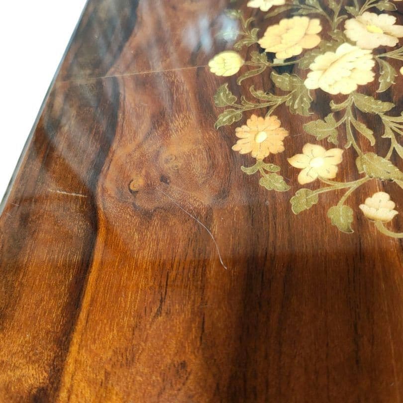 象嵌 猫脚サイドテーブル/飾り台/花台 アンティーク