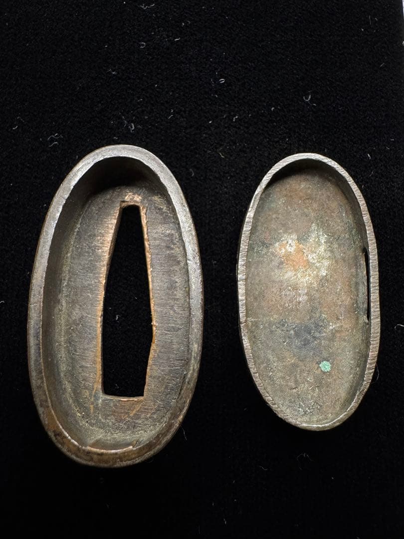 縁頭 赤銅地 人物図 在銘 直政 拵 日本刀 刀装具 骨董 古美術