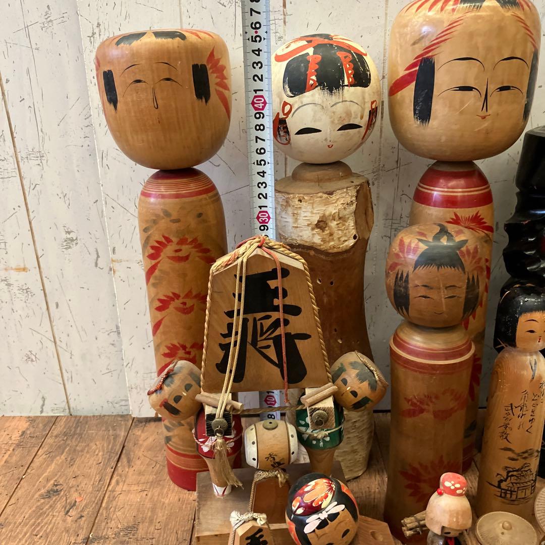 昭和レトロ 木製 こけし 小芥子 24体セット 伝統的なこけし人形セット