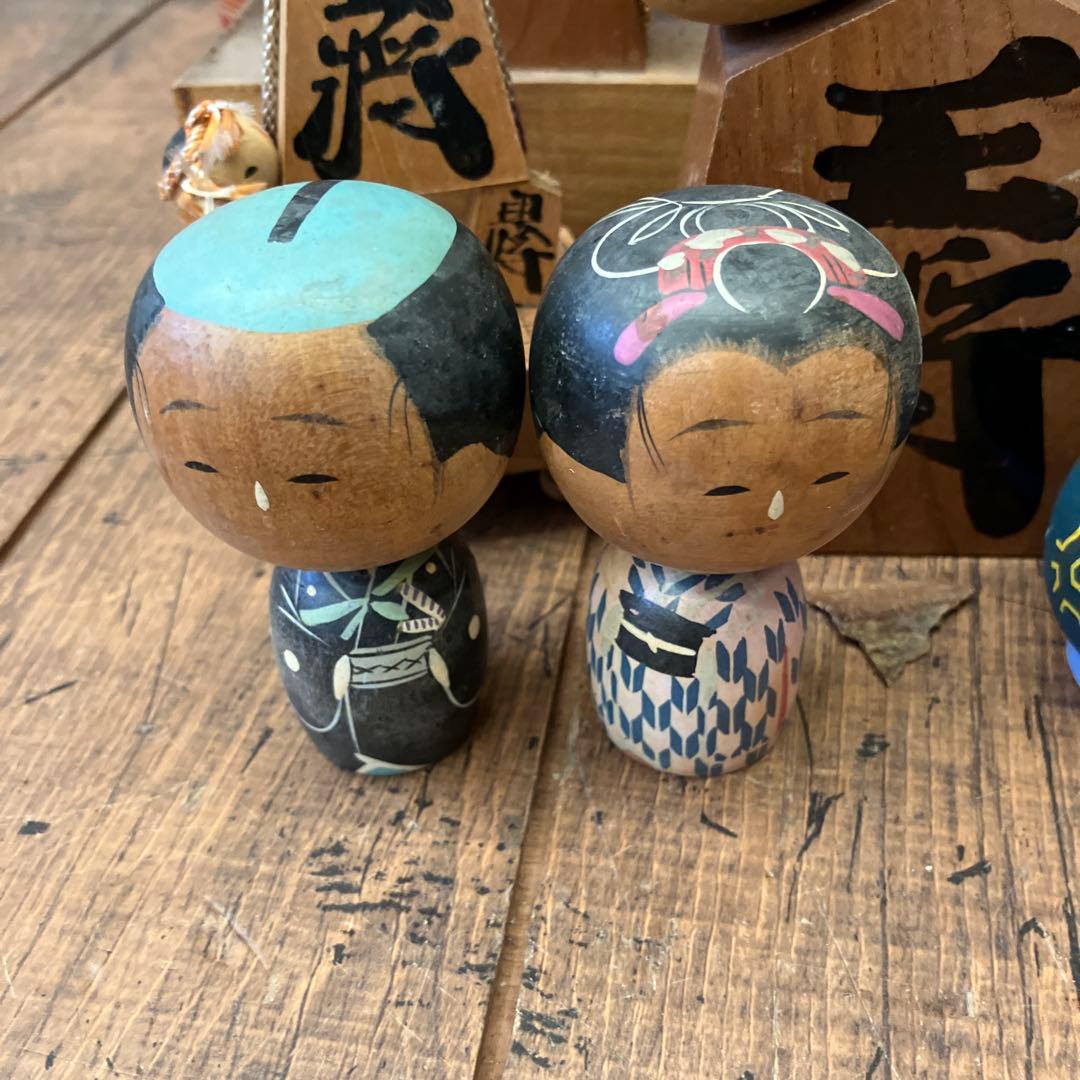 昭和レトロ 木製 こけし 小芥子 24体セット 伝統的なこけし人形セット