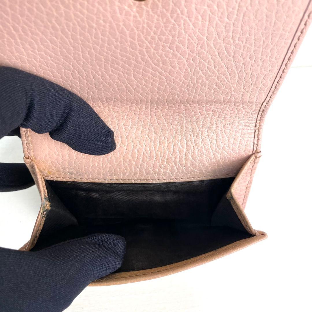 【極美品✨️】GUCCI マーモントシボ革 三つ折財布 ダブルホック