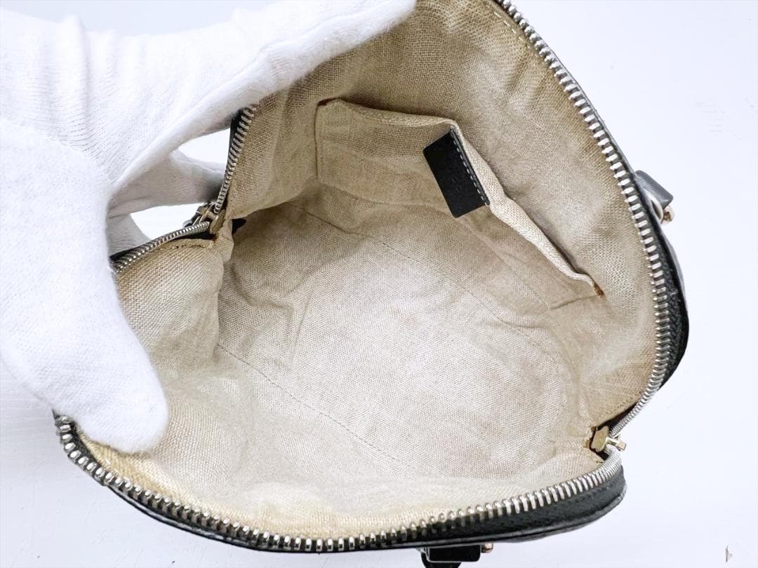 GUCCI　グッチ　マクロシマ　エンボス　ハンドバッグ　黒　449663