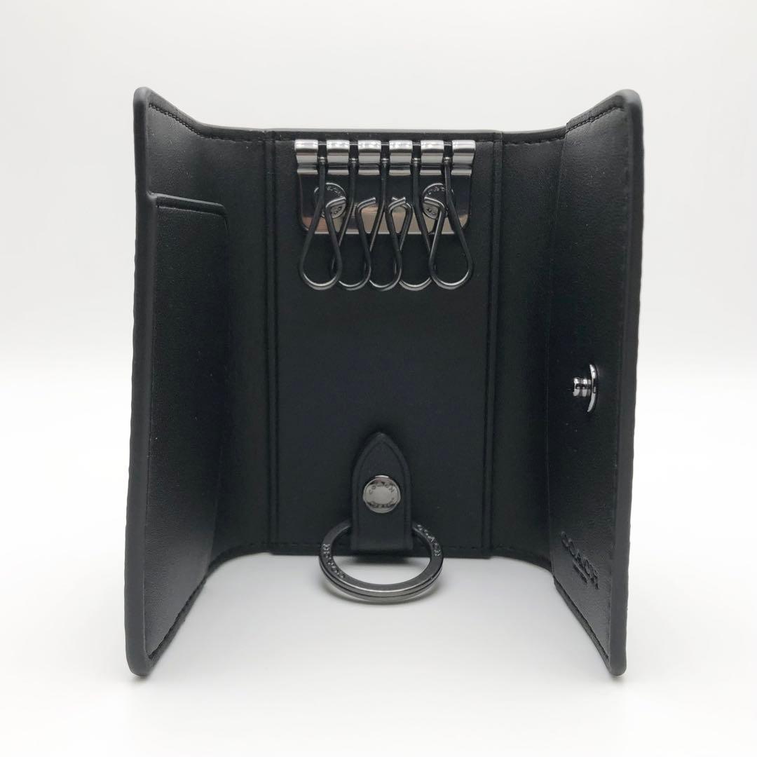 COACH ★大人気★ 5リング キーケース シグネチャー チャコール 新品