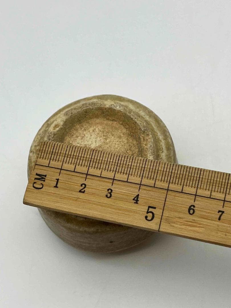 唐時代　青磁 相州窯 點彩 飛斑　香盒 粉盒 茶入　茶道具　唐物(F-84)