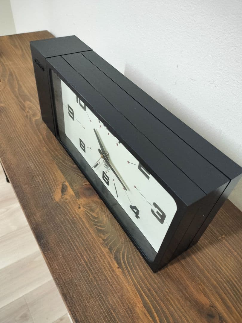 両面時計　ダブル　フェイス　クロック　レクタングル　H21ー0362BK