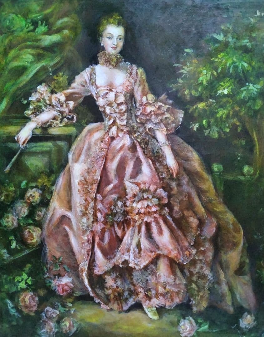 フランソワ .ブーシェ 肉筆模写F20号 大作高級額縁