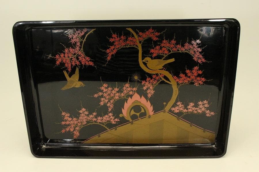 花鳥蒔絵 四方盆 廣蓋(ZE655)