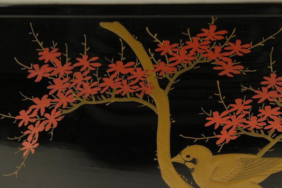 花鳥蒔絵 四方盆 廣蓋(ZE655)