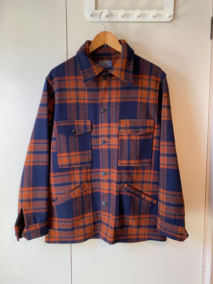 Pendleton ネイビー/オレンジ チェックジャケット