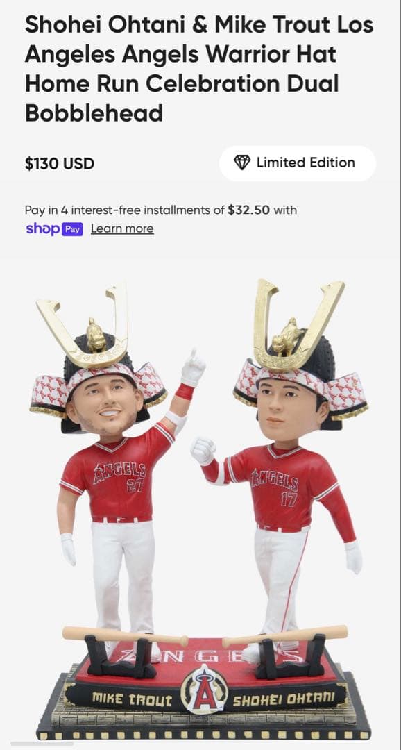 【正規品】大谷翔平　マイクトラウト　デュアルボブルヘッド