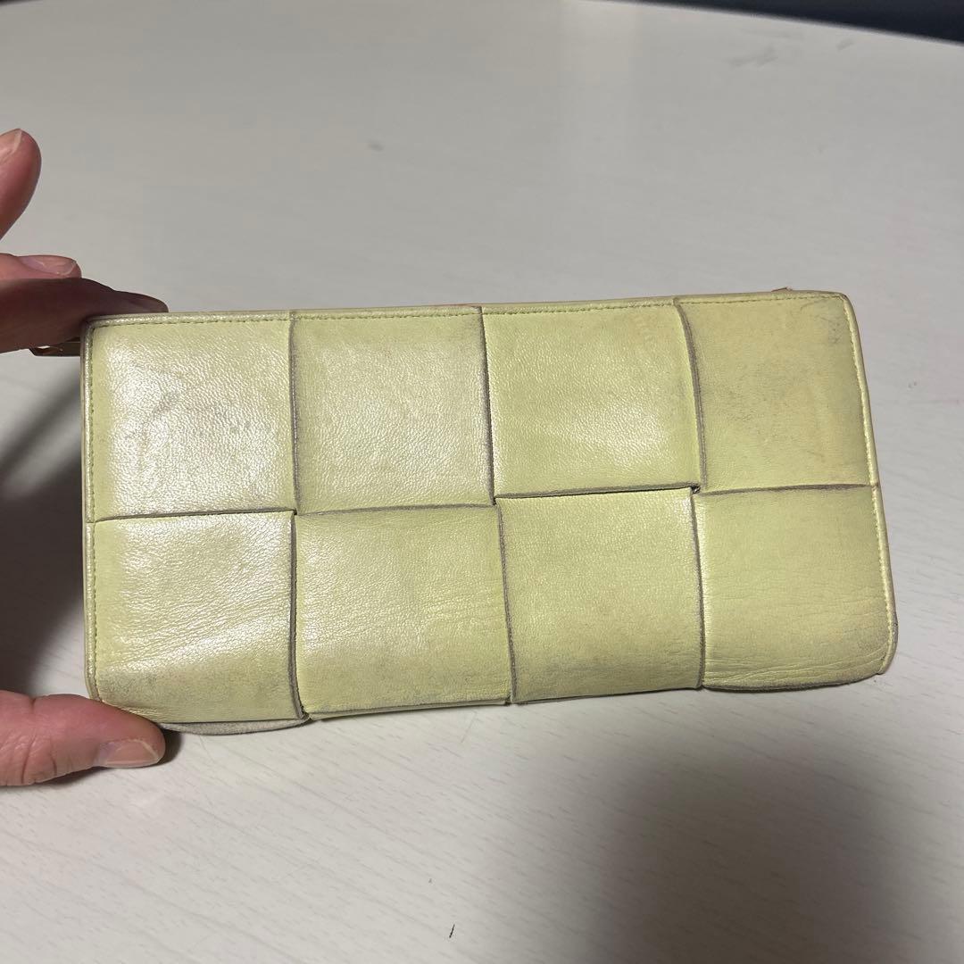リ*コ様 ヴォッテガヴェネタイエローライムイエロー長財布中古カード入れか小銭入れ