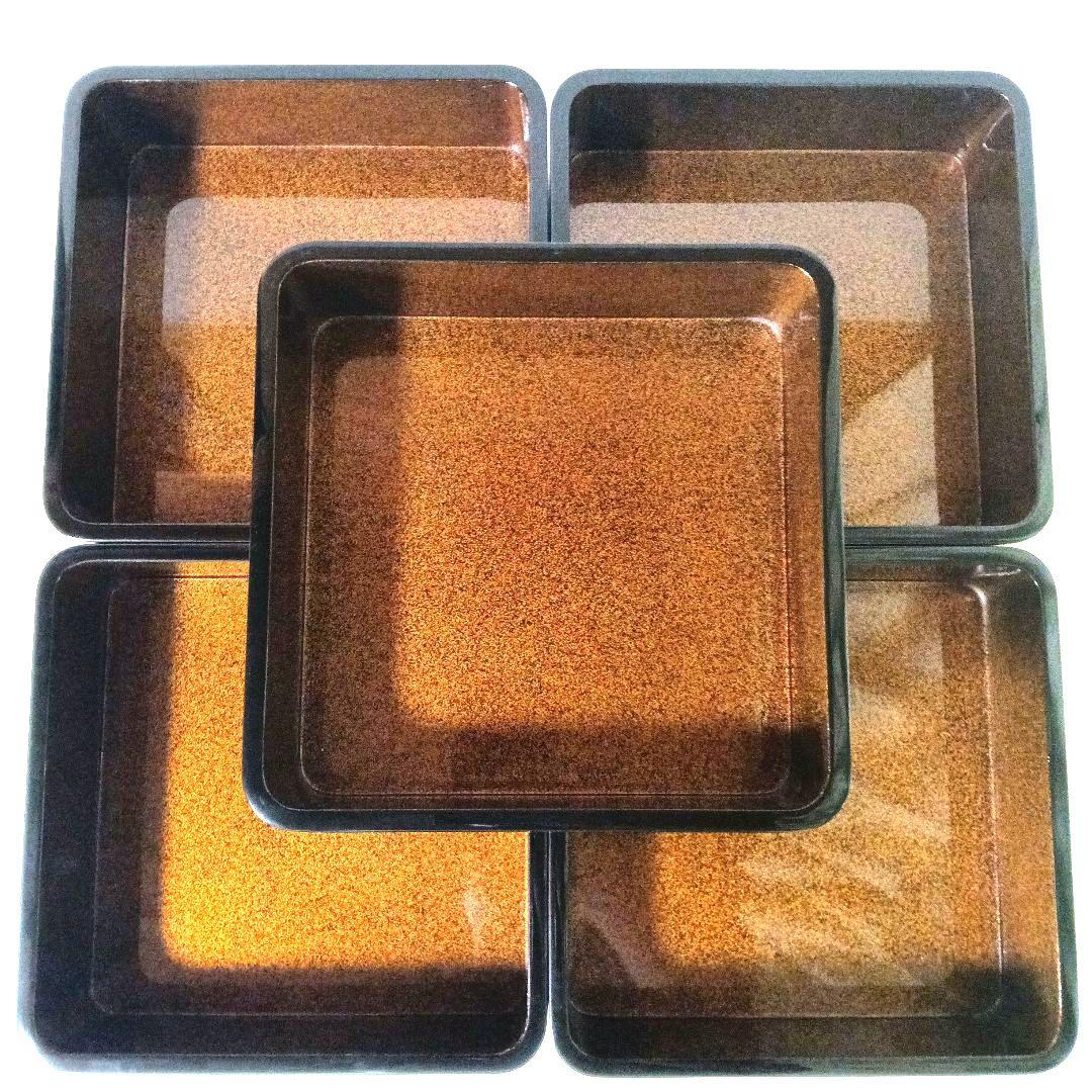 能登輪島塗 前田漆器謹製 極上 総菊詰沈金 五段重箱 蓋二枚 漆塗り天然木 大型