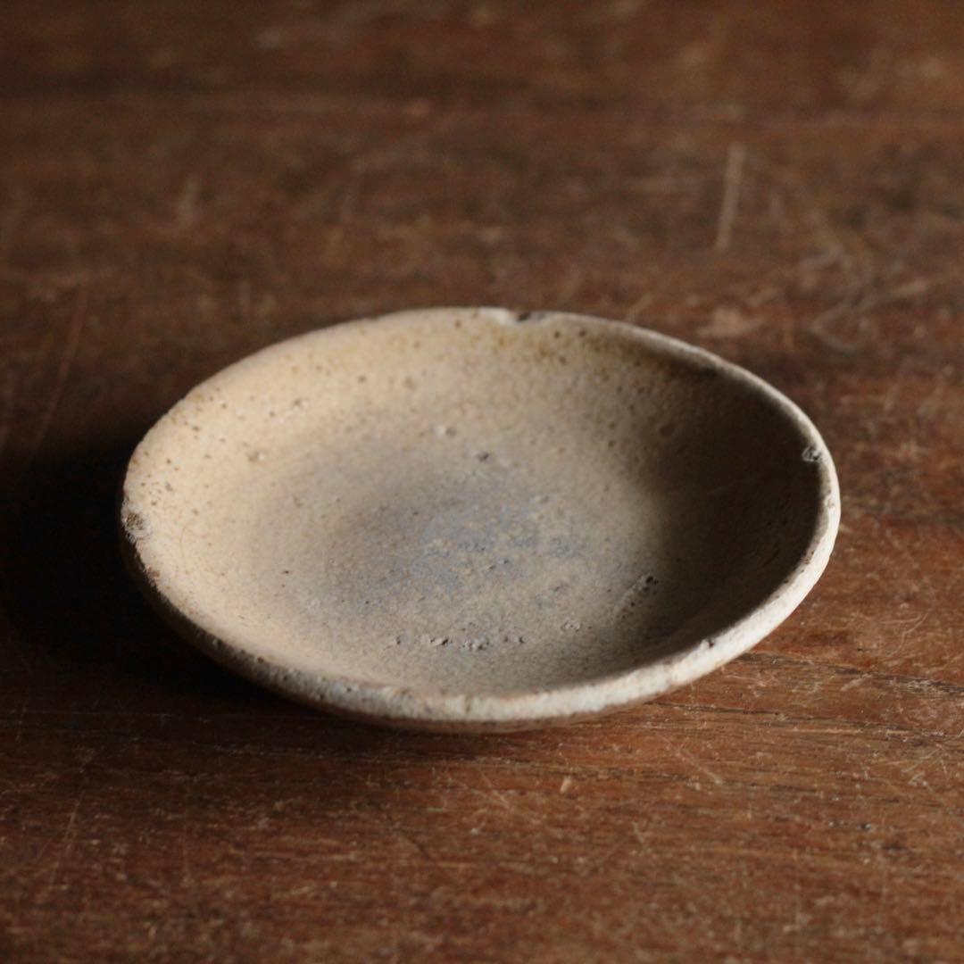 美濃 灰釉 小皿 江戸後期 古道具 アンティーク 古美術