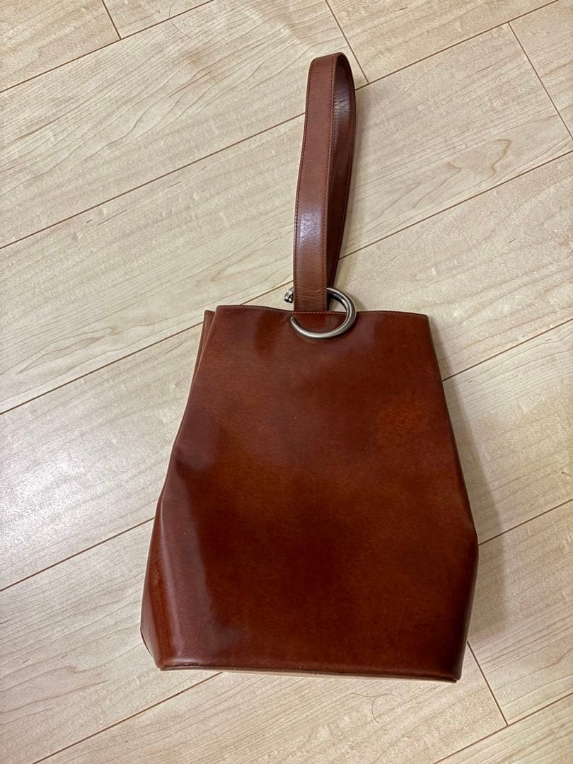 ⭐︎さばです カルティエ ブラウンレザーワンショルダーバッグ シルバーリング