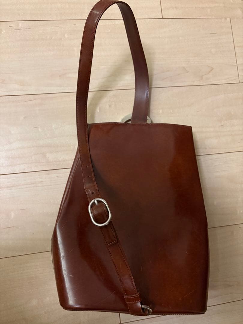 ⭐︎さばです カルティエ ブラウンレザーワンショルダーバッグ シルバーリング
