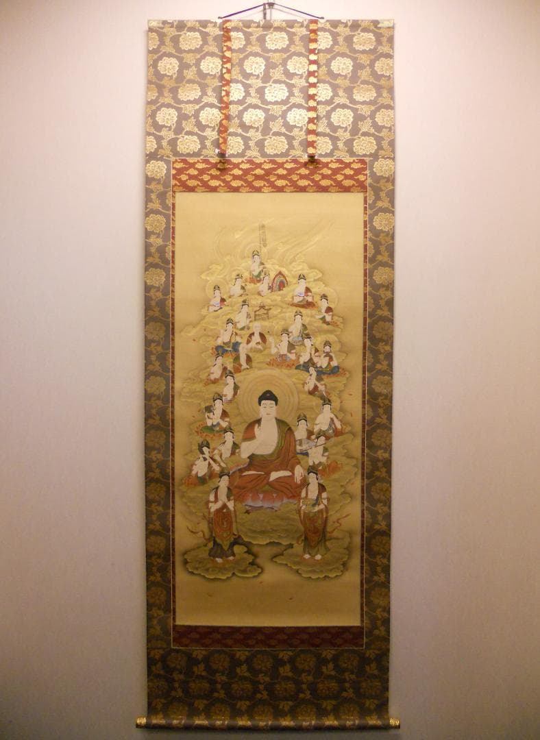 サブミツ掛け軸 片山白樹 二十五菩薩 絹本 希少 軸装 茶道具 掛軸 美品