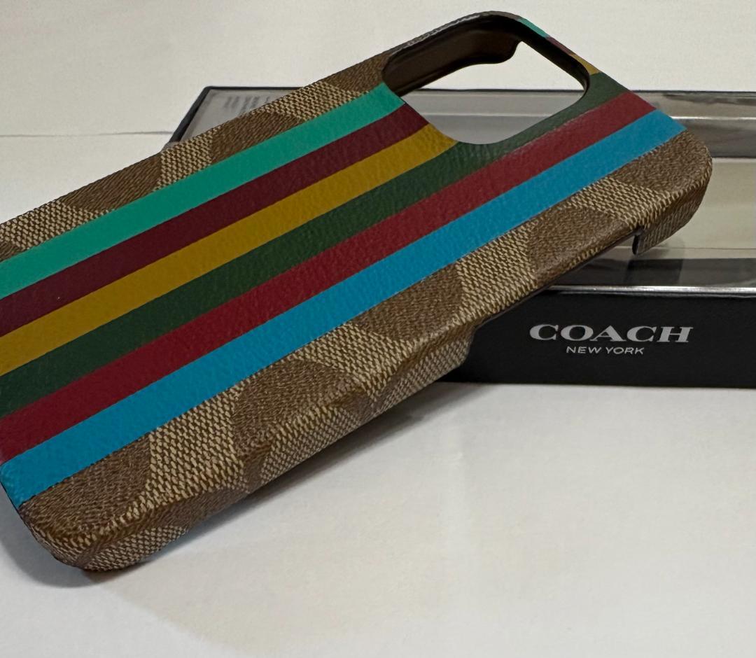 コーチ COACH iPhone13 pro 対応ケース KHAKI MULTI