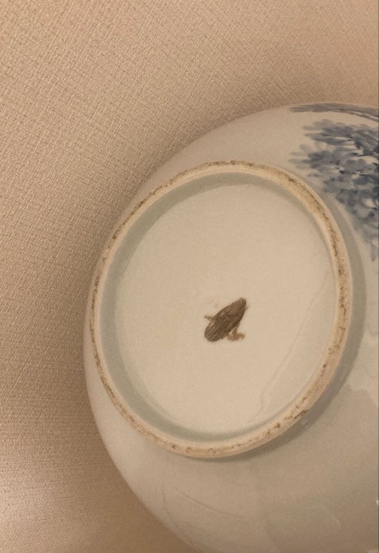 染付　火鉢　鶴　松