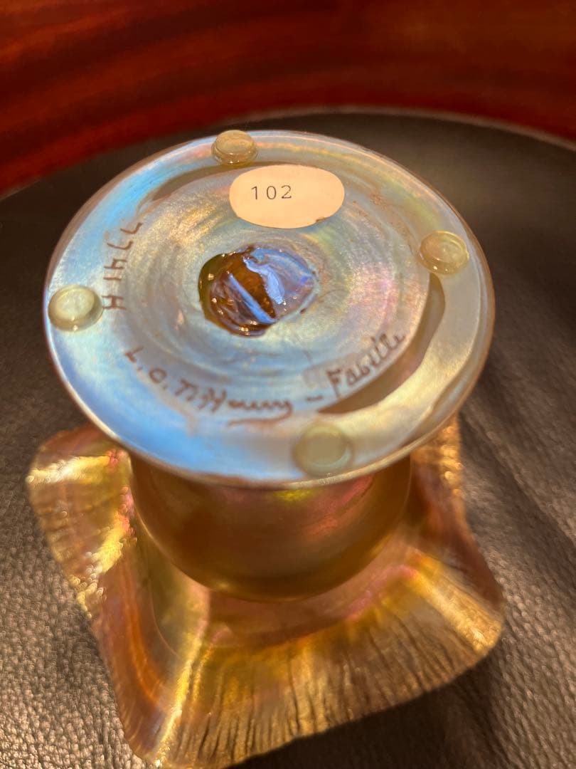 ティファニー　グラス　花瓶　コンポート　アンティーク