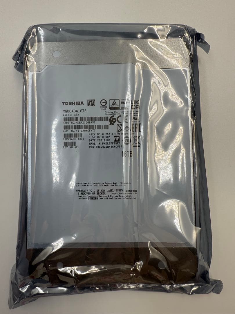 Toshiba 16TB HDD*3枚