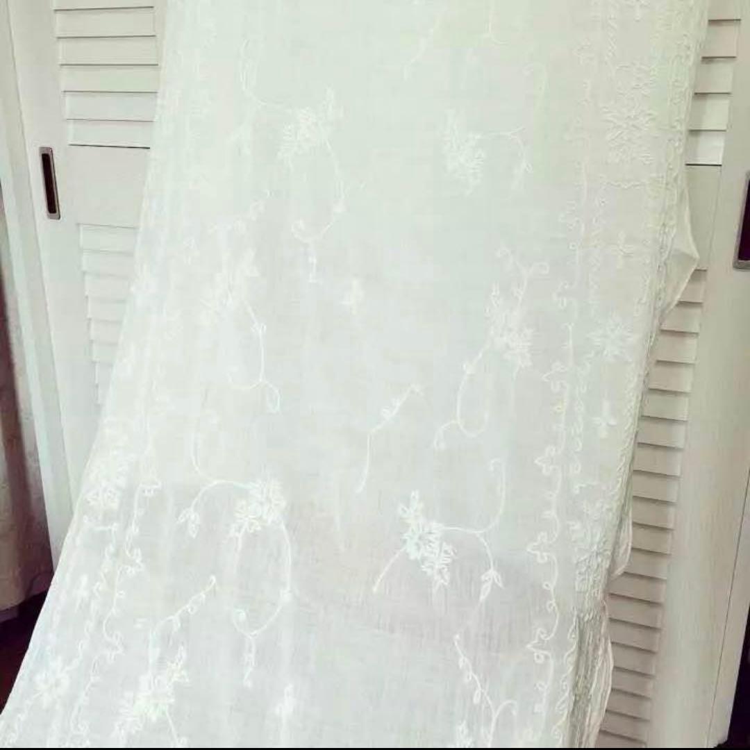 フランスアンティーク　コーネリー　刺繍　カーテン