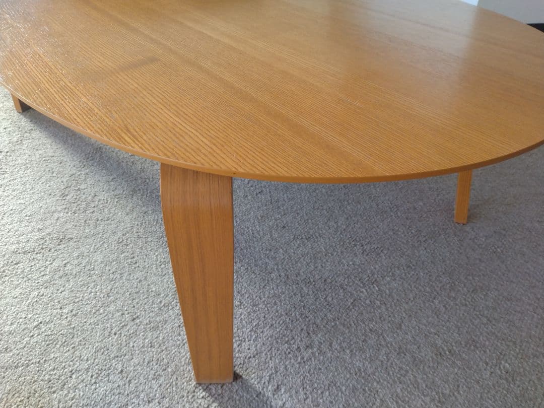 【訳あり】MUJI無印 オーク材楕円こたつ大ローテーブル机座卓センター