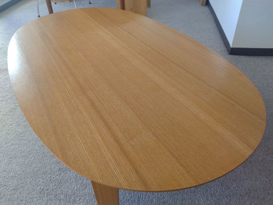 【訳あり】MUJI無印 オーク材楕円こたつ大ローテーブル机座卓センター