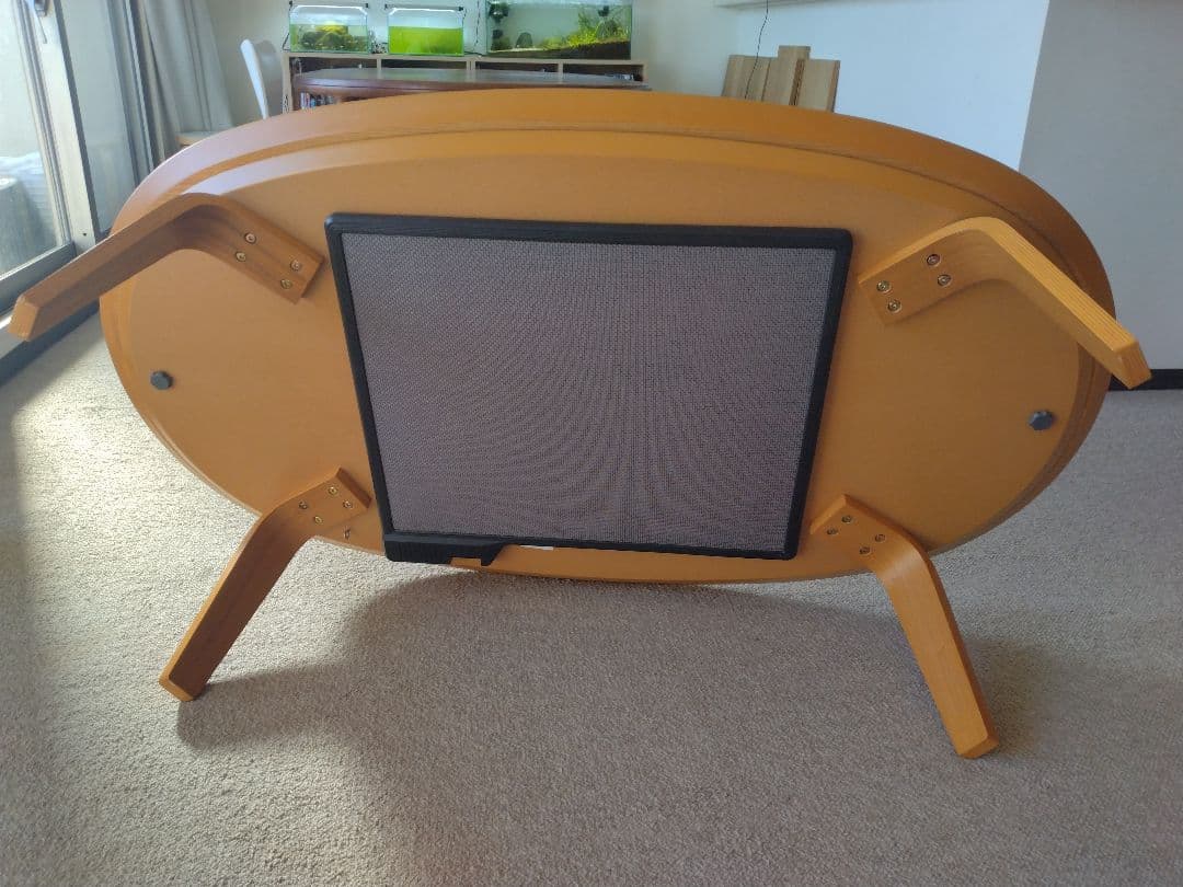 【訳あり】MUJI無印 オーク材楕円こたつ大ローテーブル机座卓センター