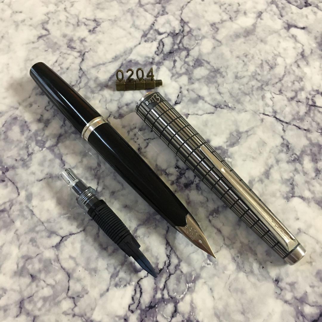 #0204 オーバーホール済み 万年筆 PILOT Elite 半格子 18k