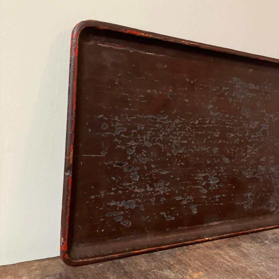 古民芸　盆　朱塗　〜明治時代頃　根来　矢部盆　讃岐盆　根来盆　骨董品.酒器盆.