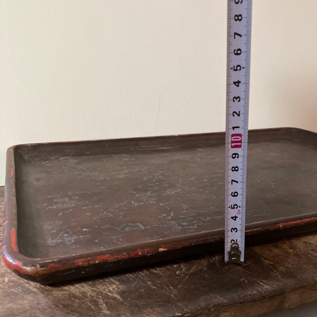 古民芸　盆　朱塗　〜明治時代頃　根来　矢部盆　讃岐盆　根来盆　骨董品.酒器盆.