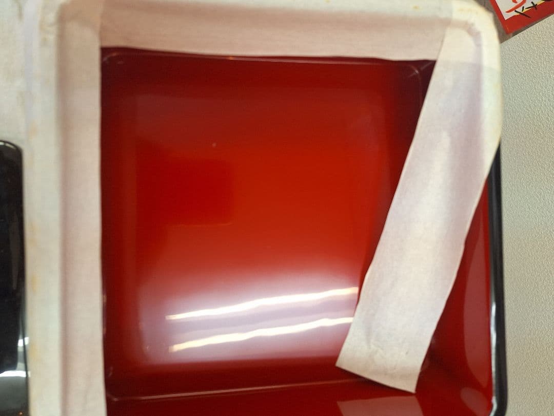 新品！越前河和田(かわだ)漆塗りお重　扇面四君子 二段かさね御重 一枚 蓋