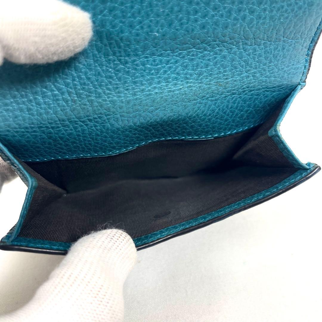 グッチ　インターロッキング　折り財布　ゴールドロゴ　コンパクト　レザー　極美品