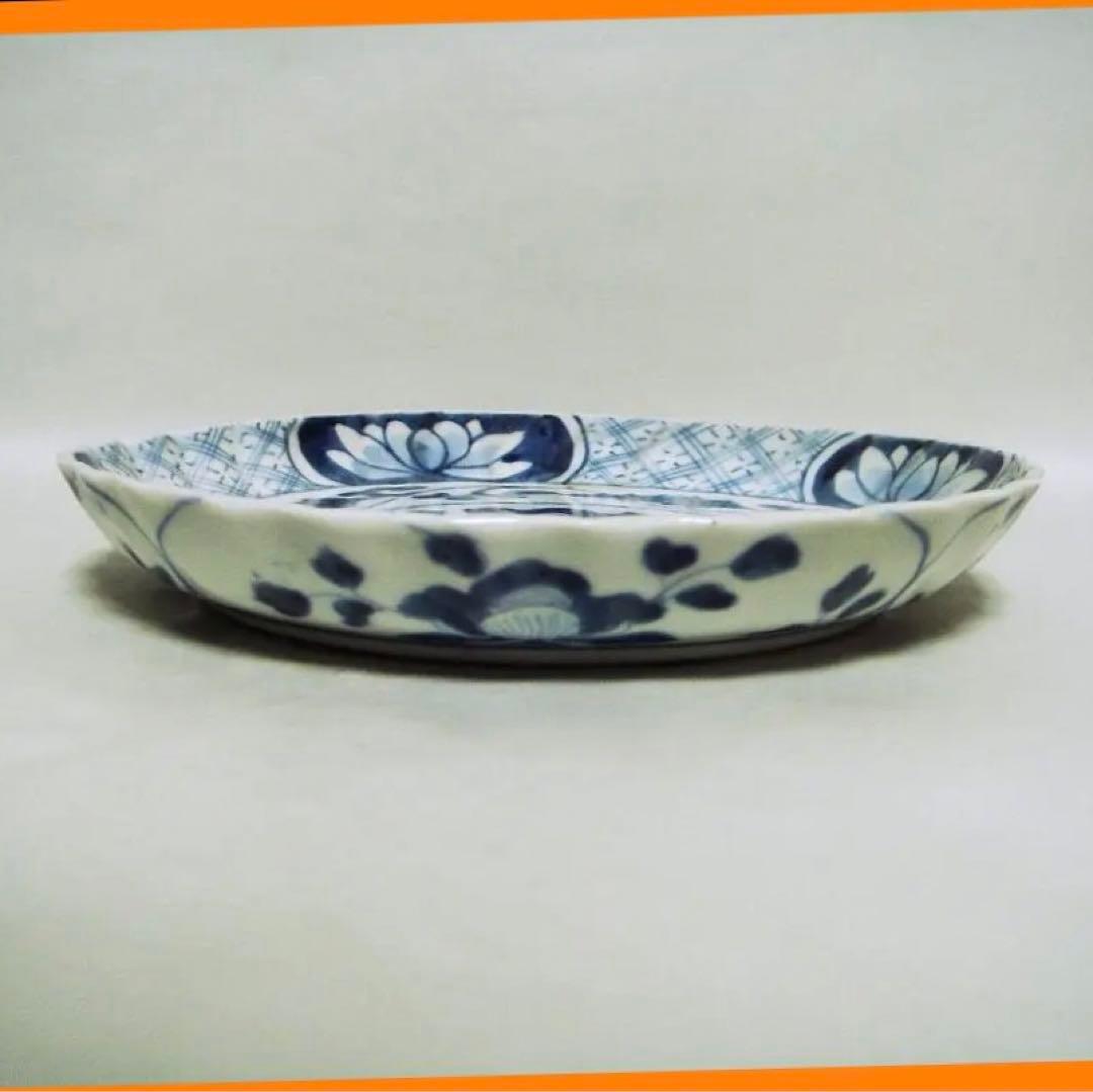 110『中国美術 獅子 花唐草 輪花皿』　/骨董品 古美術 アンティーク