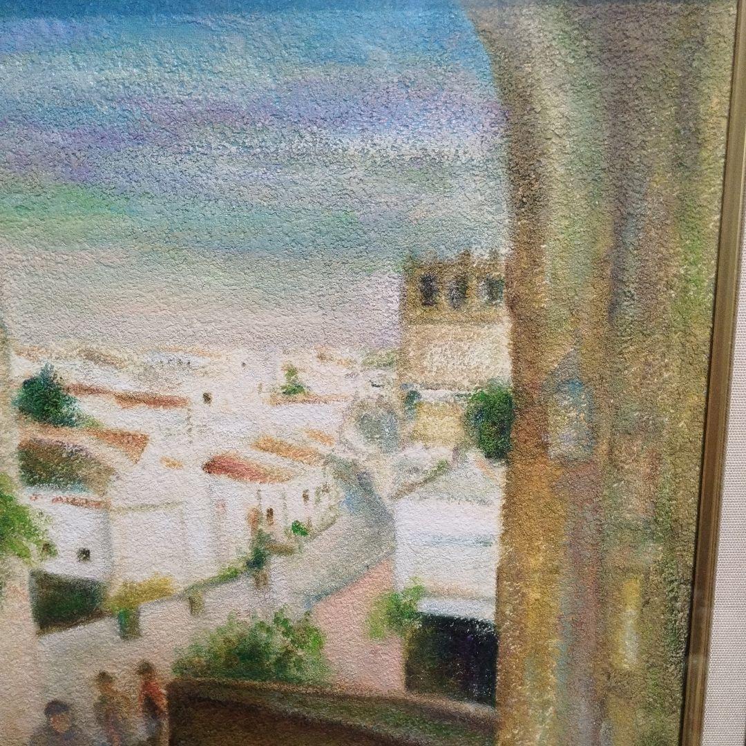 額縁　絵画付き　F8号　ガラス使用　癒し系　絵画　油絵