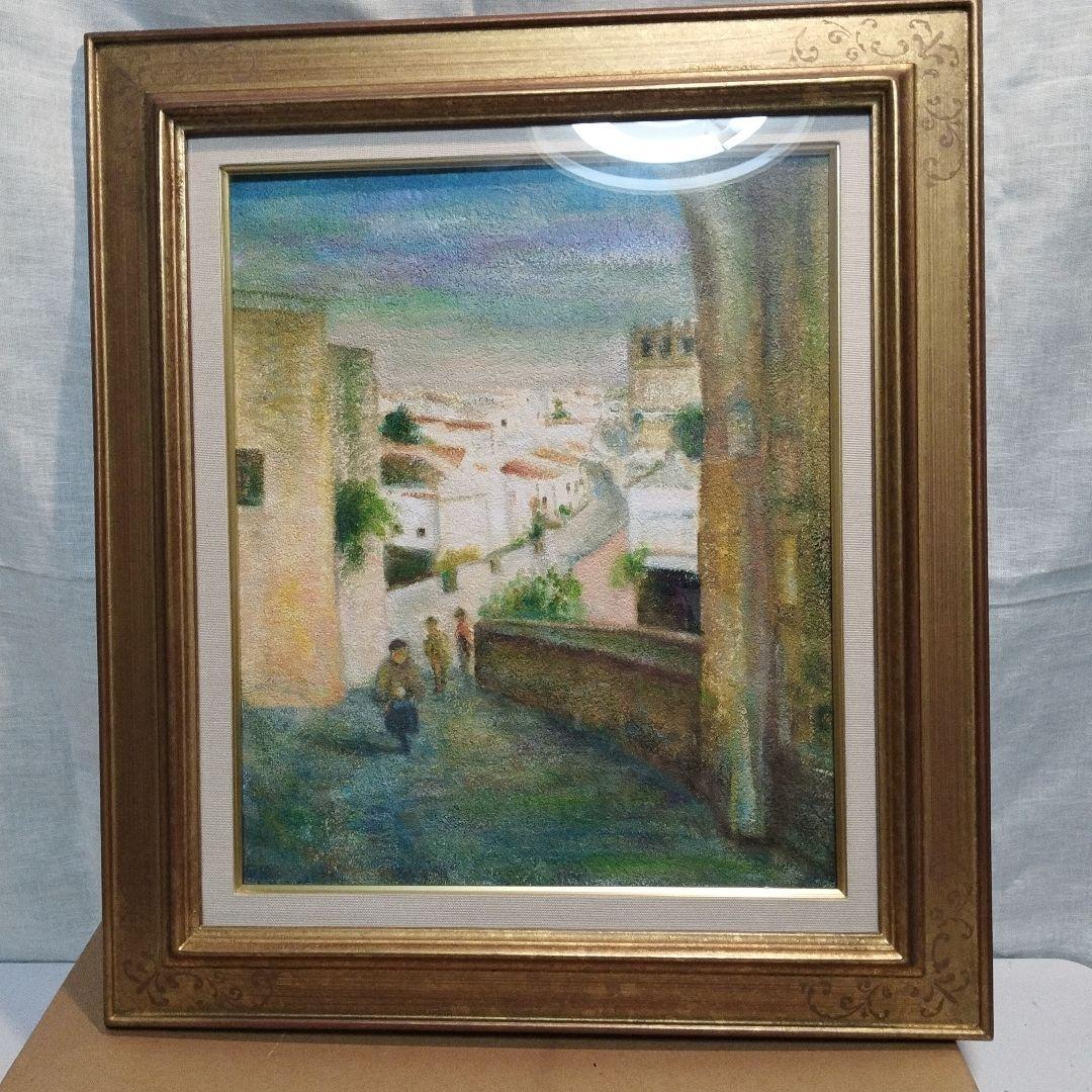 額縁　絵画付き　F8号　ガラス使用　癒し系　絵画　油絵