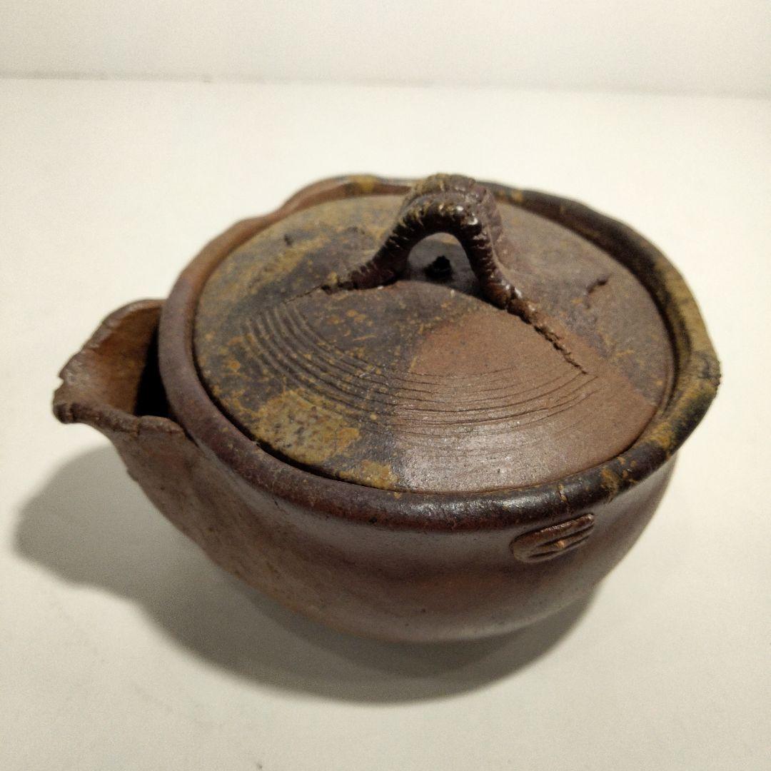 R397-2　備前焼　宝瓶急須　陶印有　D