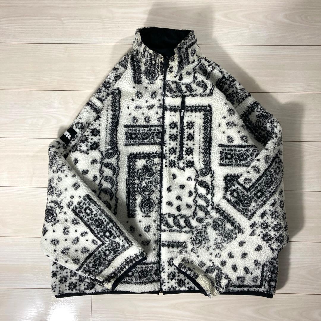 【希少XL】FTC エフティーシー ペイズリー リバーシブル ボアジャケット