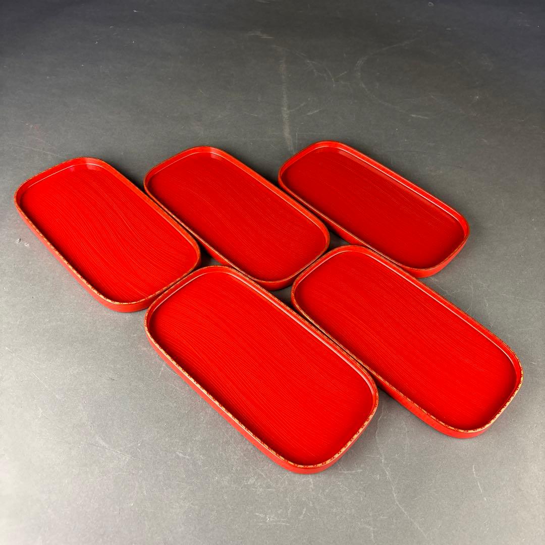 輪島塗　銘々皿　5客　塗師　大徹　共箱