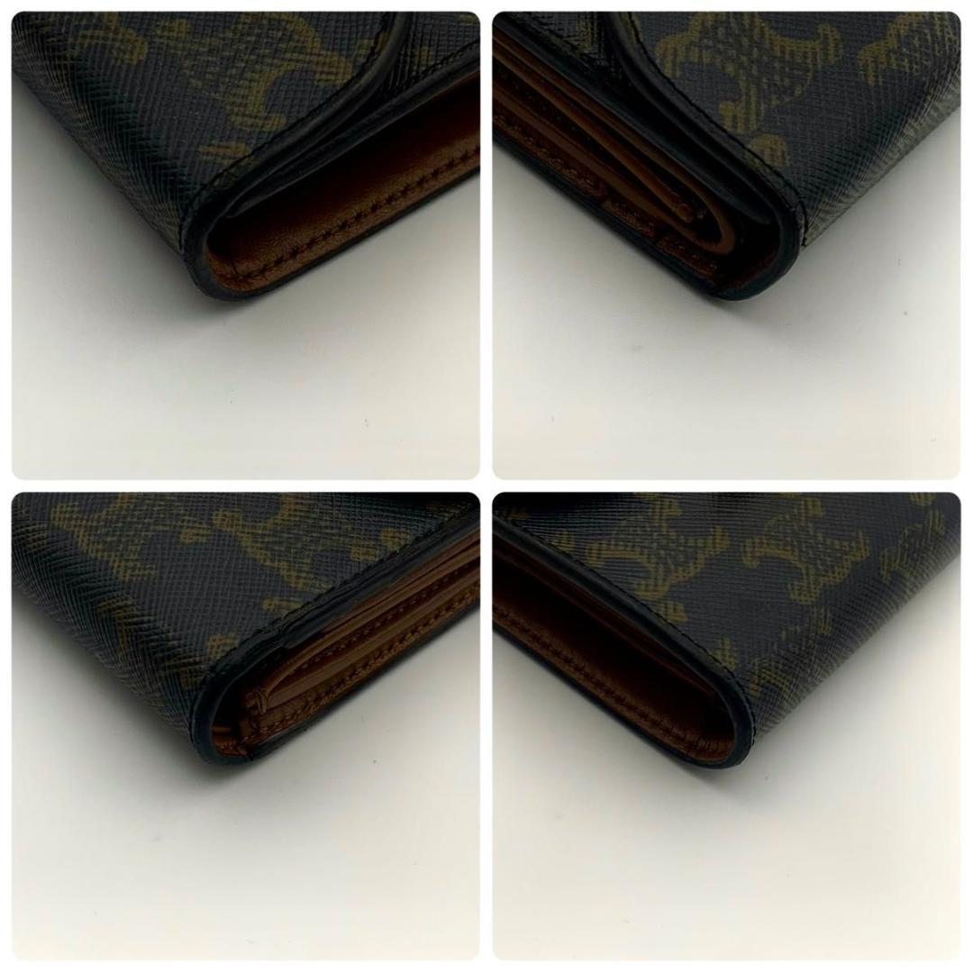 箱付き セリーヌ コンパクトウォレット 財布 トリオンフ フラップ 金具 総柄