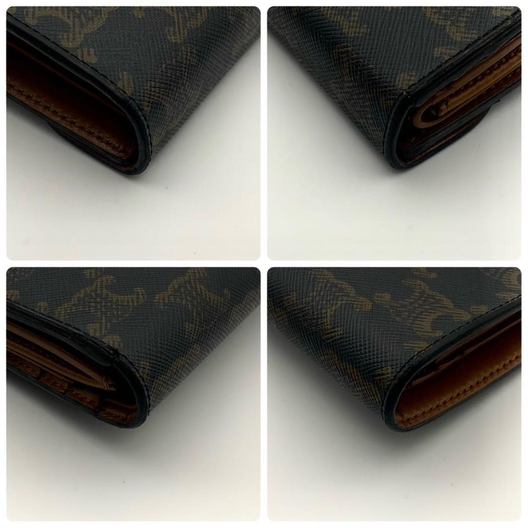 箱付き セリーヌ コンパクトウォレット 財布 トリオンフ フラップ 金具 総柄