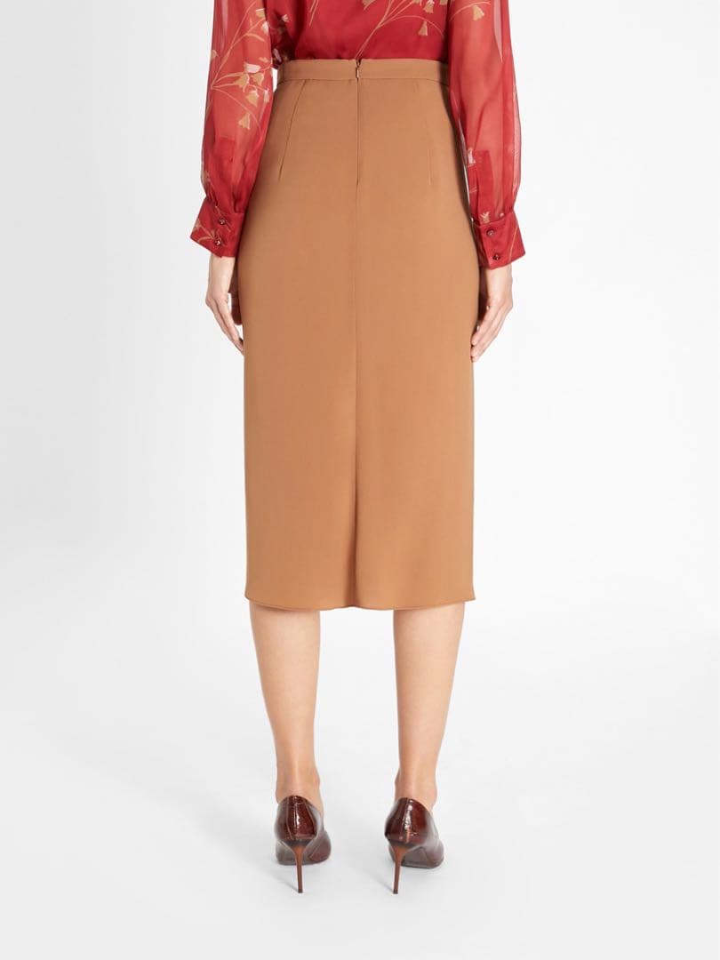 マックスマーラ ギャザーデザインスカート ブラウン