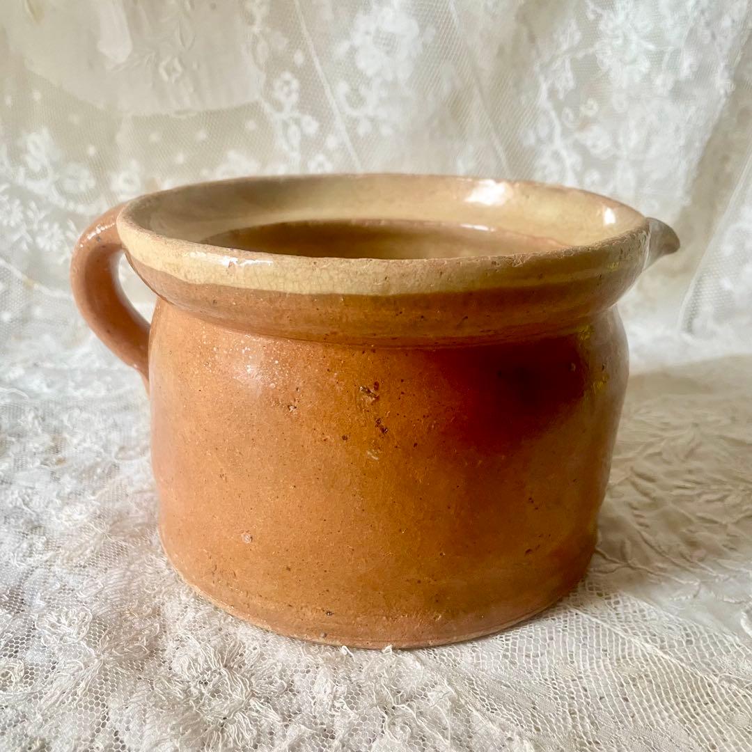 南仏陶器パテポット　コンフィ　フランスアンティーク　フラワーベース　ピシェジャグ